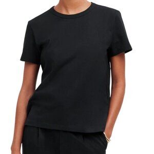 Madewell  Black Perfect Crewneck Tee in Cotton Size Large